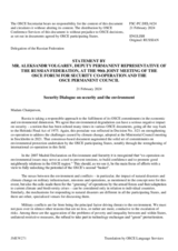 Statement by the Delegation of the Russian Federation on Security and Environment