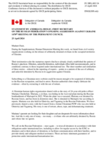 Statement by the Delegation of Canada on the Russian Federation’s ongoing aggression against Ukraine