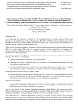 Statement by the Delegation of Romania, also on behalf of several Delegations, on the OSCE Moscow Mechanism invoked by 45 participating States, following consultations with Ukraine