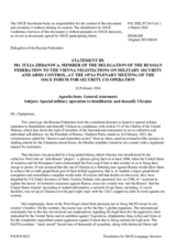 Statement by the Delegation of the Russian Federation on the special military operation to denazify and demilitarize Ukraine