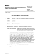 Journal der 1073. Plenarsitzung des Forums für Sicherheitskooperation