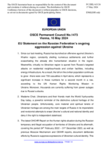 Statement by the Belgian EU Presidency on the Russian Federation’s ongoing aggression against Ukraine