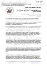 Statement by the Delegation of the United States of America on the Russian Federation’s ongoing aggression against Ukraine