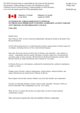 Statement by the Delegation of Canada on the Russian Federation’s ongoing aggression against Ukraine