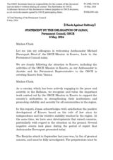 Statement by the Delegation of Japan in response to the report by the Head of the OSCE Mission in Kosovo, Ambassador Michael Davenport
