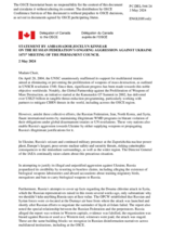 Statement by the Delegation of Canada on the Russian Federation’s ongoing aggression against Ukraine