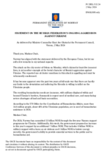 Statement by the Delegation of Norway on the Russian Federation’s ongoing aggression against Ukraine
