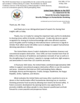 Statement by the Delegation of the United States of America on the Security Dialogue “Humanitarian Demining – Scope, Challenges And The Way Forward”