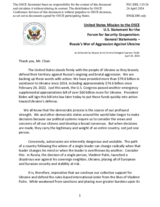 Statement by the Delegation of the United States of America on the Russian war of aggression against Ukraine