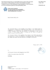 Response by the Delegation of San Marino to the Questionnaire on the Code of Conduct on Politico-Military Aspects of Security