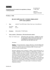 Journal de la 1474ème séance spéciale du Conseil permanent