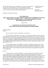 Statement by the Delegation of the Russian Federation in response to the report by the Director of the Office for Democratic Institutions and Human Rights, Mr. Matteo Mecacci