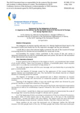 Statement by the Delegation of Ukraine in response to the address by the Secretary General of the Council of Europe, Ms. Marija Pejčinović Burić