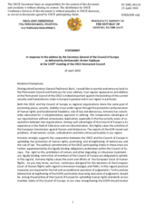 Statement by the Delegation of Armenia in response to the address by the Secretary General of the Council of Europe, Ms. Marija Pejčinović Burić