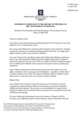 Statement by the Delegation of Norway in response to the report by the Head of the OSCE Mission to Moldova, Ambassador Kelly Keiderling