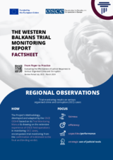 The Western Balkans Trial Monitoring Report Factsheet: Regional