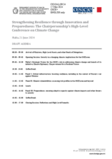 Agenda - The Chairpersonship’s High-Level Conference on Climate Change