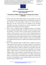 Statement by the Belgian EU Presidency on the Security Dialogue: "Military Education and the Changing Roles of Military Academies"