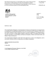 Response by the Delegation of the United Kingdom to the Questionnaire on the Code of Conduct on Politico-Military Aspects of Security Response by the Delegation of the United Kingdom to the Questionnaire on the Code of Conduct on Politico-Military Aspects of Security