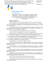 Statement by the Delegation of Ukraine on the Russian Federation’s ongoing aggression against Ukraine