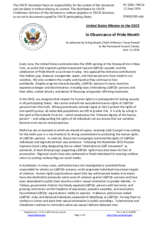 Statement by the Delegation of the United States of America in observance of Pride Month in June 2024