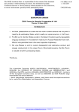 Statement by the Belgian EU Presidency on the draft agenda