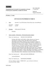 Journal de la 1074ème séance plénière du Forum pour la coopération en matière de sécurité