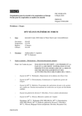 Journal de la 1072ème séance plénière du Forum pour la coopération en matière de sécurité