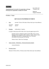 Journal de la 1069ème séance plénière du Forum pour la coopération en matière de sécurité