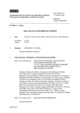 Journal de la 1066ème séance plénière du Forum pour la coopération en matière de sécurité