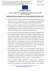 Déclaration de l’Union européenne sur l’action humanitaire contre les mines