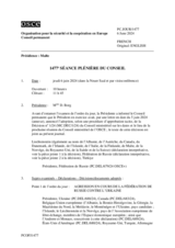 Journal de la 1477ème séance plénière du Conseil permanent