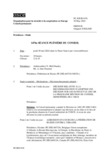 Journal de la 1476ème séance plénière du Conseil permanent