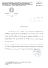 Response by the Delegation of Italy to the Questionnaire on Participating States’ Policy and/or National Practices and Procedures for the Export of Conventional Arms and Related Technology Response by the Delegation of Italy to the Questionnaire on Participating States’ Policy and/or National Practices and Procedures for the Export of Conventional Arms and Related Technology