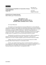 DECISION No. 3/23 EXTENSION OF THE APPOINTMENT OF THE OSCE SECRETARY GENERAL