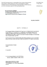 Information Exchange by the Delegation of Ireland on Conventional Arms Transfer Information Exchange by the Delegation of Ireland on Conventional Arms Transfer