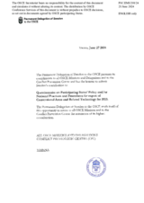 Response by the Delegation of Sweden to the Questionnaire on Participating States’ Policy and/or National Practices and Procedures for the Export of Conventional Arms and Related Technology
