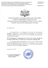 Response by the Delegation of Latvia to the Questionnaire on Participating States’ Policy and/or National Practices and Procedures for the Export of Conventional Arms and Related Technology Response by the Delegation of Latvia to the Questionnaire on Participating States’ Policy and/or National Practices and Procedures for the Export of Conventional Arms and Related Technology