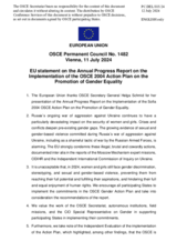 Statement by the Hungarian EU Presidency in response to the presentation by the Secretary General of the Annual Progress Report on the Implementation of the 2004 OSCE Action Plan for the Promotion of Gender Equality