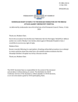 Statement by the Delegation of Norway in response to the statement by the Delegation of the Russian Federation