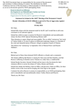 Statement by the Delegation of Ireland on Russia’s detention of OSCE officials as part of its war of aggression against Ukraine