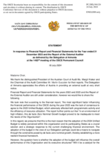 Statement by the Delegation of Armenia in response to the Financial Report and Financial Statements for the Year ended 31 December 2023 and the Report of the External Auditor and the Annual Report of the Audit Committee