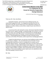 Closing statement by the Delegation of the United States of America