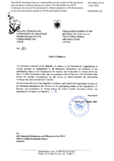 Information Exchange by the Delegation of Albania on Conventional Arms Transfer