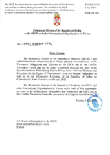 Information Exchange by the Delegation of Serbia on Conventional Arms Transfer