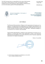 Information Exchange by the Delegation of Belgium on Conventional Arms Transfer