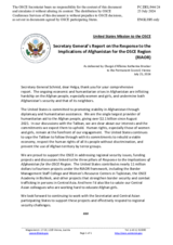 Statement by the Delegation of the United States of America in response to the report by the Secretary General on “Response to the implications of Afghanistan for the OSCE region”