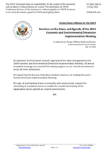 Statement by the Delegation of the United States of America on the Permanent Council Decision No. 1484 on the dates and agenda of the 2024 Economic and Environmental Dimension Implementation Meeting