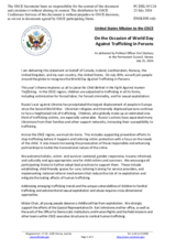Statement by the Delegation of the United States of America, also on behalf of several delegations, on the World Day Against Trafficking in Persons, to be observed on 30 July 2024