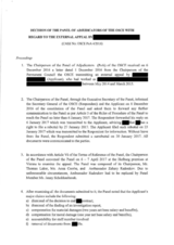 OSCE Panel of Adjudicators Decision 4/2016 OSCE Panel of Adjudicators Decision 4/2016